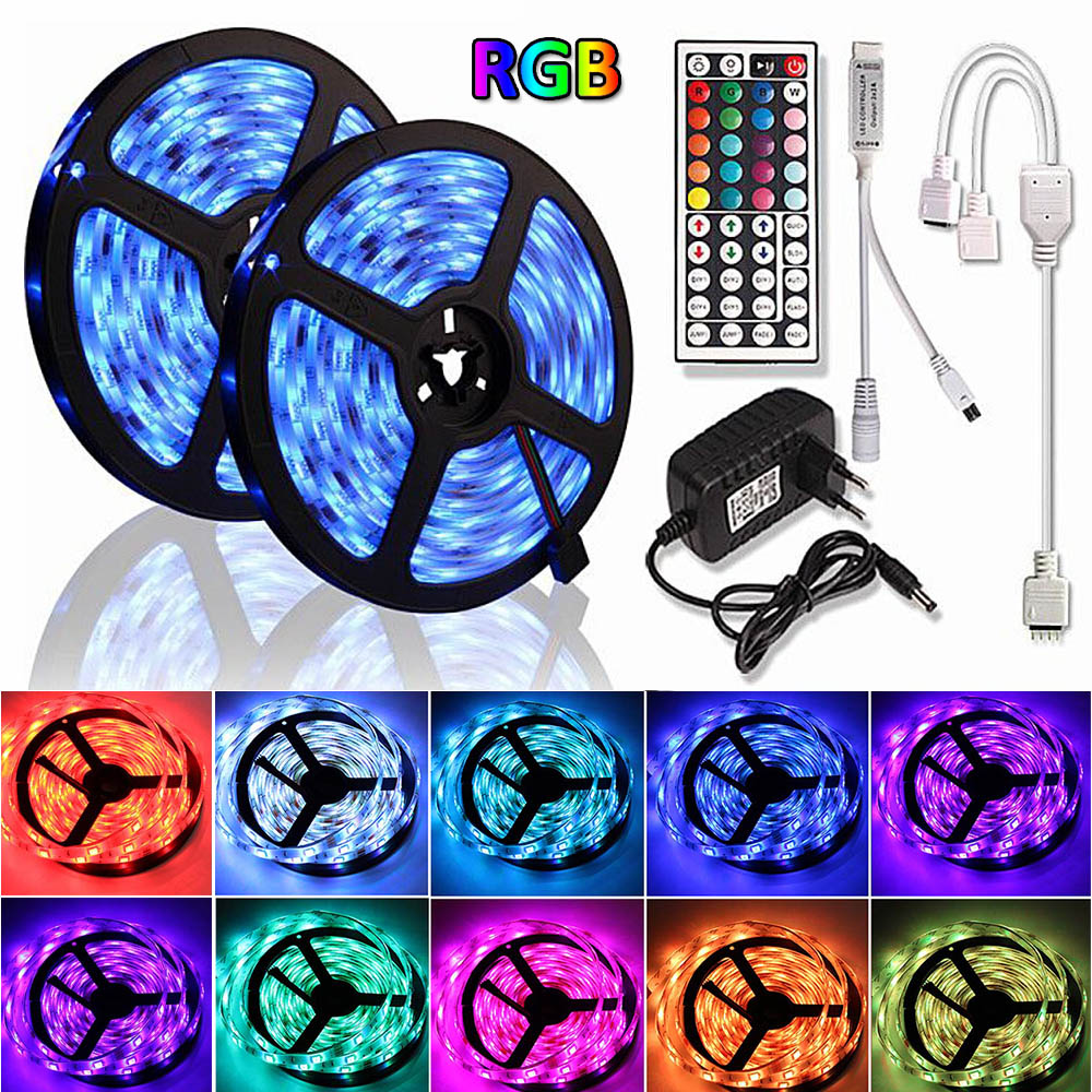 15M LED RGB Lamps 5M 10M Kitchen Cabinet LED Lights For Home Colset Decoration Lighting Waterproof 5050 DC 12V Strip Light RGB