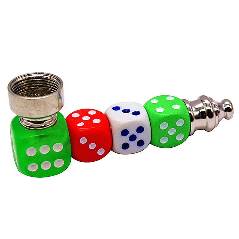 Dice Metal Pipe Rasta Tobacco/ Smoking Pipes Gift Mill Smoke Narguile Grinder Herb Random Delivery