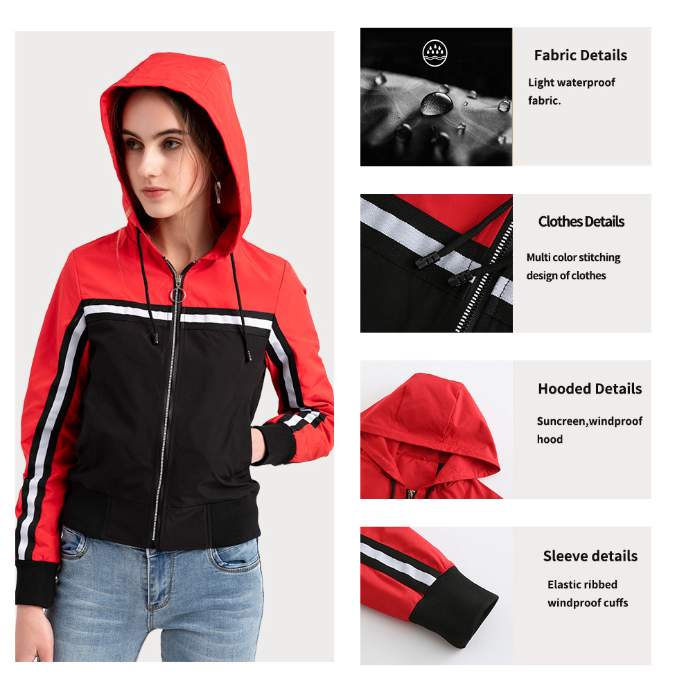 Collision Color Hoodie Windbreaker Jacket