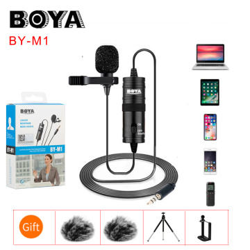 BOYA BY-M1 BYM1 M1 Label Lavalier Omni-directional Condenser Microphone for iPhone Android SONY Canon Nikon DSLR Audio Recorders