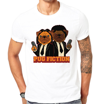 Pug Fiction Film Parody, Pug Dogs Pulp Fiction Movie T-Shirt 2020 fashion tee shirt men clothing