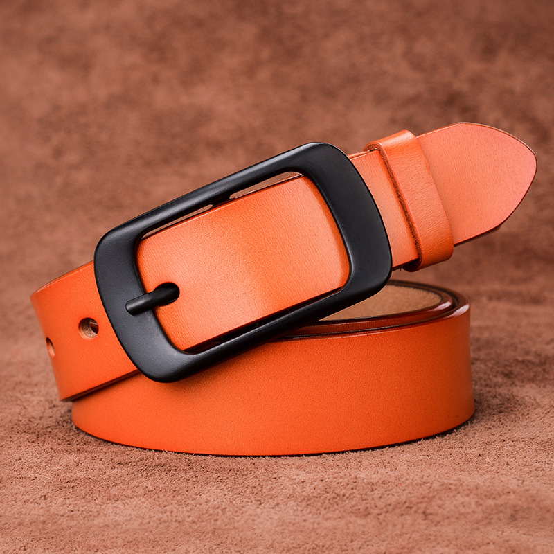 CETIRI new fashion hot sale 2.8cm black pin buckle thin belts for female jeans women genuine leather belt famous belt