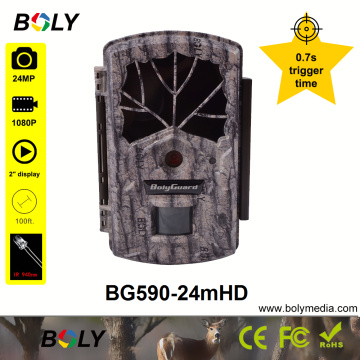 hunting cameras Boly 24MP 0.7S trigger time no glow IR 940nm invisible IR photo traps sounds recording 100 ft trail game cameras