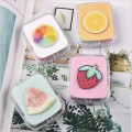 DIY Fruit Patch Contact Lens Case With Mirror Unisex Eyes Contact Lens Container Eyes Care Kit Holder Box Travel Accessory