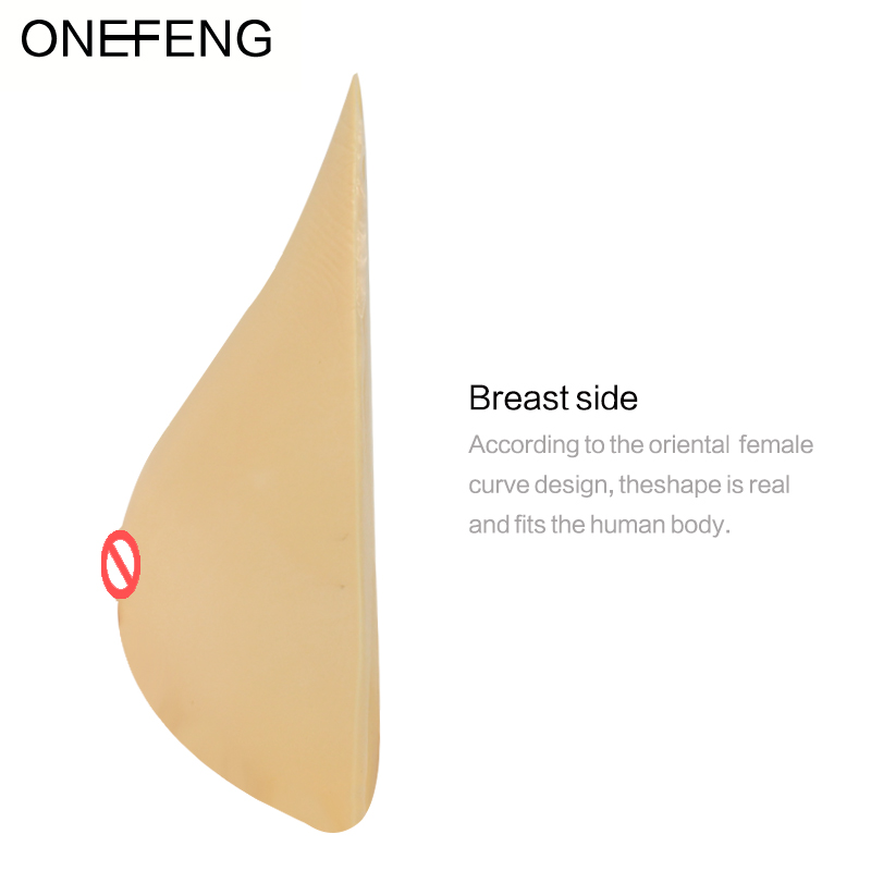 ONEFENG Silicone Breast Prosthesis Light Weight Silicone Boob for Breast Cancer Women Teardrop Shape 100-470g/pc
