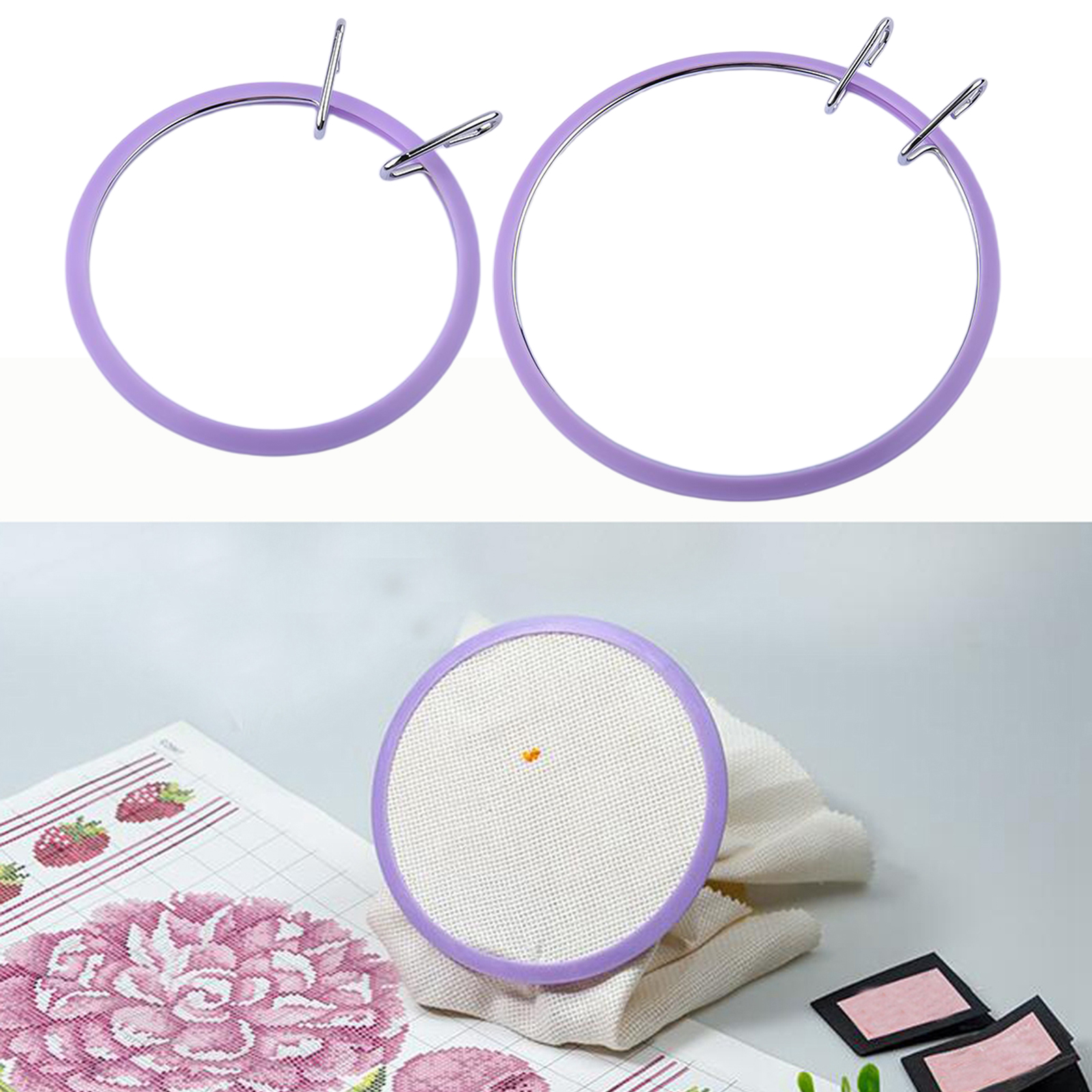 Spring Tension Embroidery Hoop Tool Manual Accessories Embroidery Frame Circle Art Craft Cross Stitch Sewing Supplies