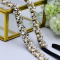 TOPQUEEN S383-G Wedding Dress Belt Gold Rhinestone Belt Bridal Belt Thin Belts Party Belt Women's Belts Luxury Belt Jewelry