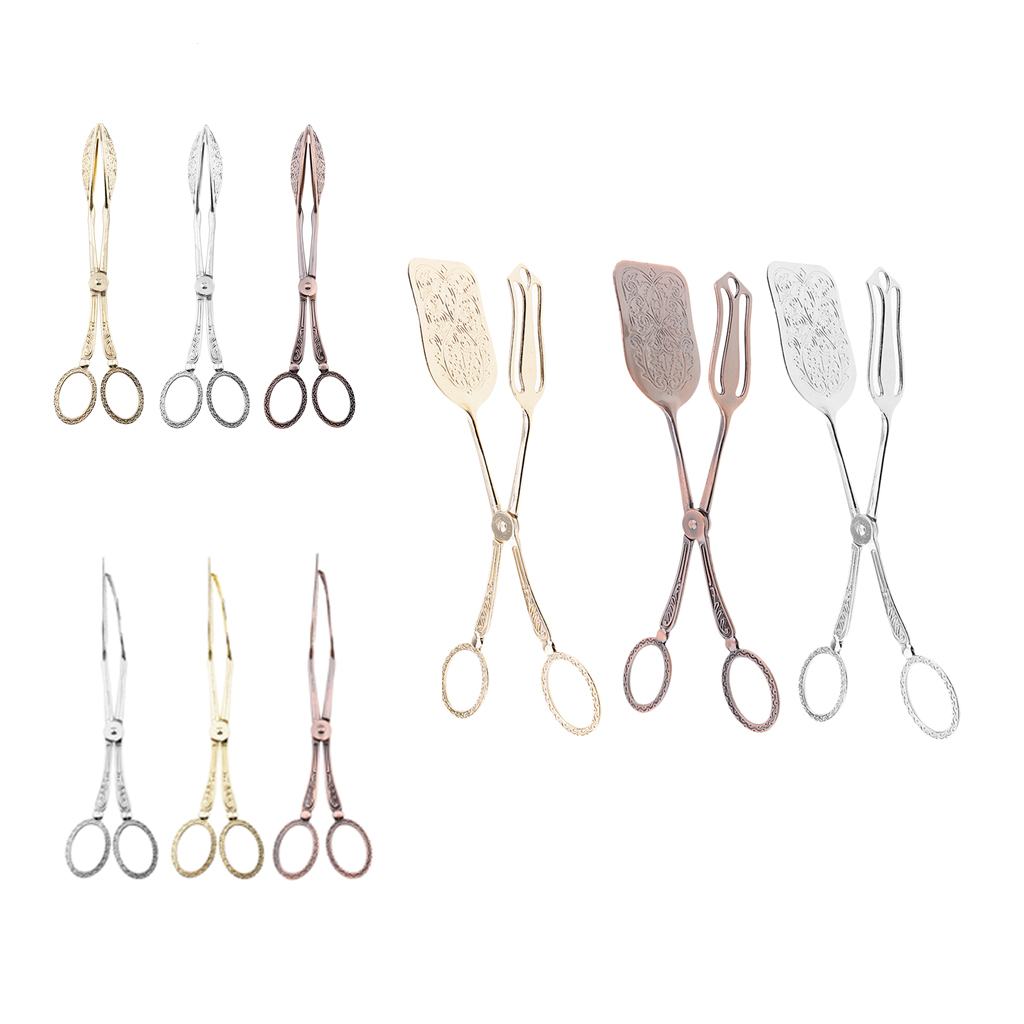 Serving Tongs Food Clip Salad Tongs Cake Bread Tongs Kitchen Tongs Gold Silver Bronze