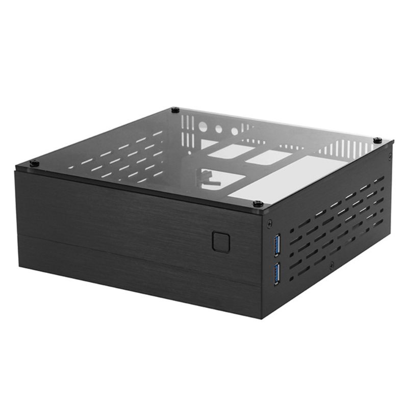 B01 Mini ITX Computer Case Chassis Aluminum/Glass Briefcase Desktop PC Enclosure