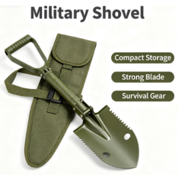Emergency Engineer Shovel Folding Survival Spade with Pouch