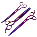 8" titanium dog grooming scissors kits animal groomers curved scissors curved shears pet scissors trimming dog cat hair clippers