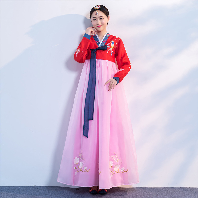 2020 Embroidery Traditional Hanbok Dress Women Orthodox Court Palace Wedding Clothing Korean Ancient Princess Dance Dresses