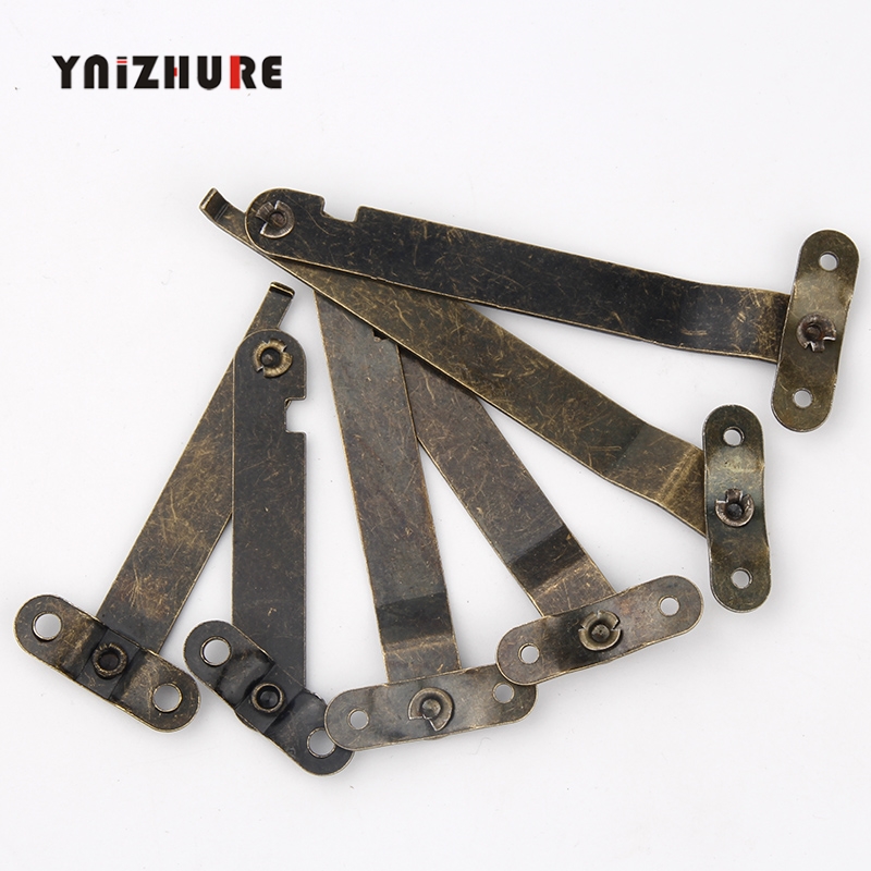 2PCS Antique Bronze Lid Support Hinges Stay For Box Display Furniture Accessories Cabinet Door Kitchen Cupboard Hinges Lid Stays