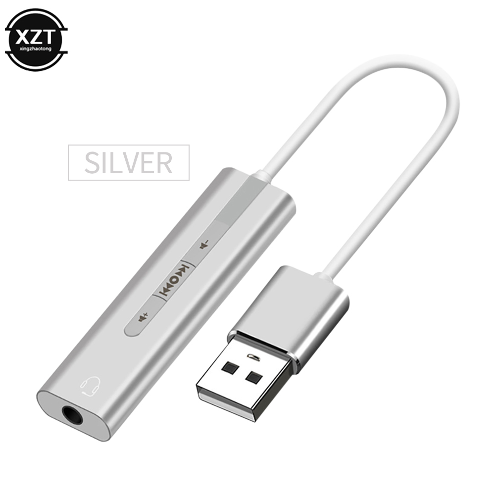 2 in 1 USB Sound Card Audio 7.1 Channel 3D 3.5mm Jack Headphone Adapter Soundcard for Mic Speaker Laptop Computer External