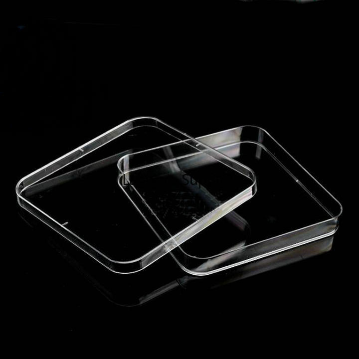 10pcs/lot Disposable 13cmx13cm Plastic Polystyrene Square Petri Dish, culture dish plate for Laboratory analysis