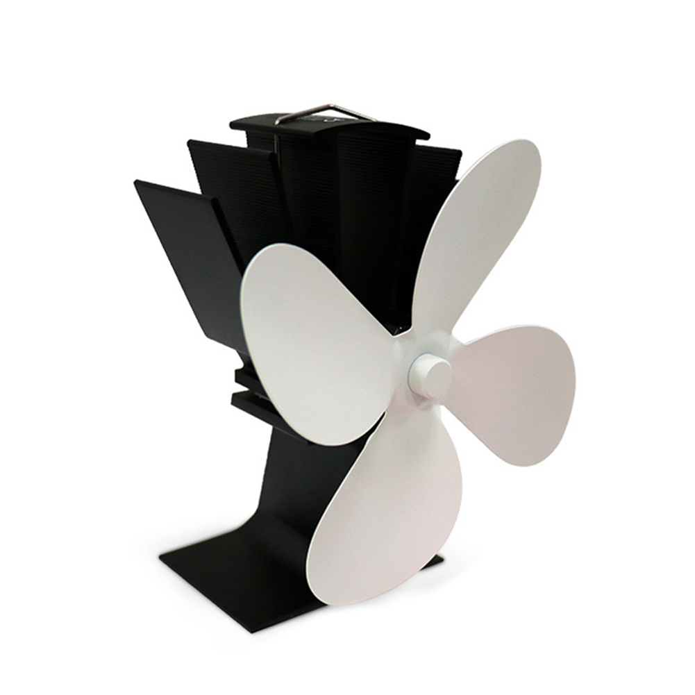 Large Airflow 4-Blade Heat Powered Stove Fan Blades Heat Distribution Stove Fans Blades Gas Wood Log Burners Fireplace Fan Blade