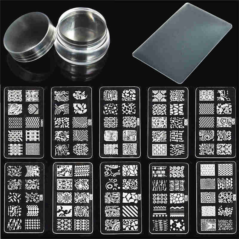 Random Style Acrylic Nail Art Templates Image Stamp Stamping Plate DIY Manicure Printing Design Polish Accessory Tools