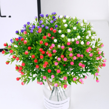 1Pcs 24Cm Milan Artificial Flowers For Party Wedding Fake Flowers Home Holiday Christmas Decorations Artificial Plants