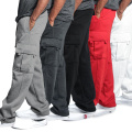 Men Loose Joggers Solid Color Track Pants Casual Trousers Fashion Sports Pants Plus Size