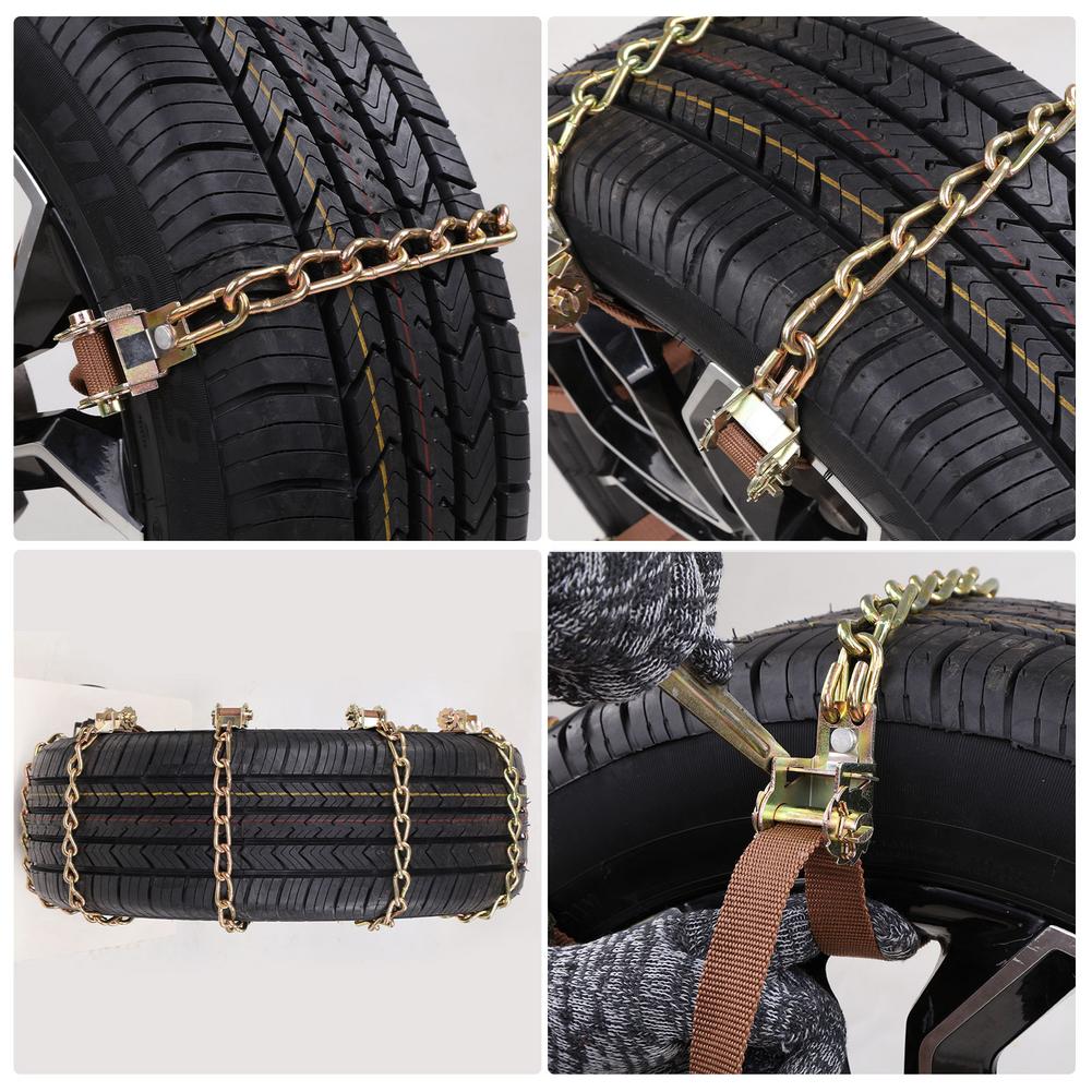 10pcs Winter Car Tire Snow Chain Adjustable Anti-skid Safety Anti-skid Chain Wheel Manganese Steel Chains For Truck Car SUV