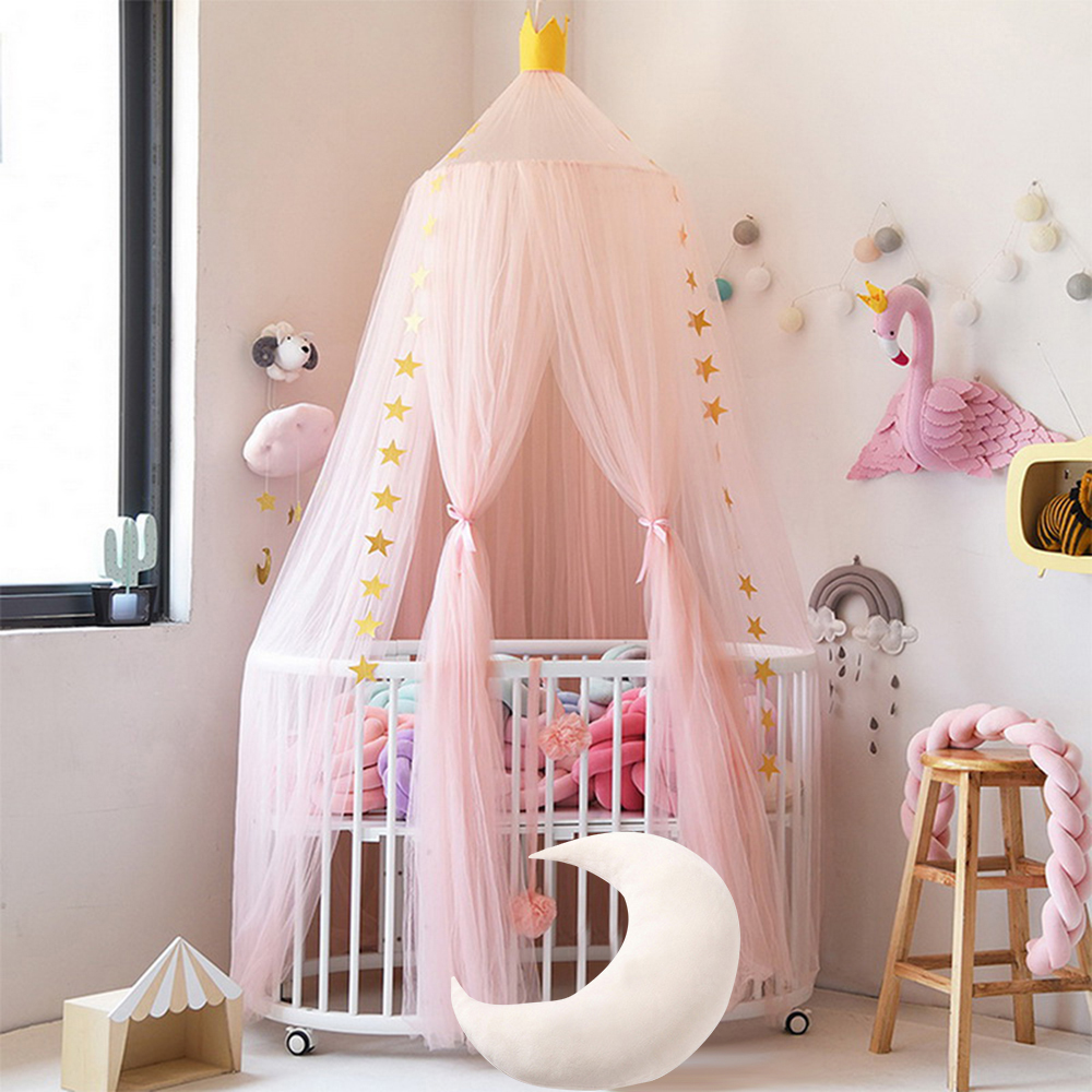 Lace Four Corner Student Bed Mosquito Net Four Open Dream Mosquito Net For Children Girls Hanging Round Baby Kids
