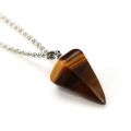 Natural Stone Crystal Necklace Crystal Cluster Pendant Cone Rose Quartzs Druzy Necklace for Women Natural Stone Jewelry