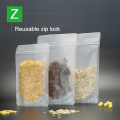 matte clear stand up pouch with zipper plastic laminated zip lock bag resealable frosted surface food packaging bags