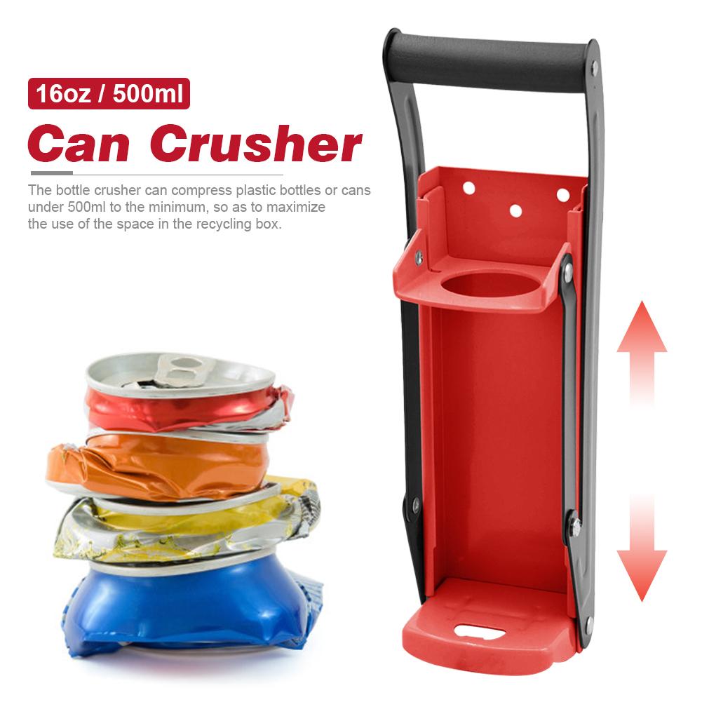 16 Oz Can Crusher Bottle Opener Eco-Friendly Recycling Metal Wall Mounted Hand Push Soda Beer Smasher For Home Kitchen Crusher