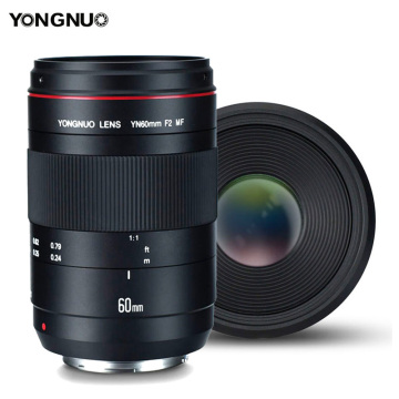 YONGNUO YN60mm F2 MF 60mm 0.234m Manual Focus Macro Lens Large Aperture Metal Mount Lenses for Canon Nikon DSLR Camera