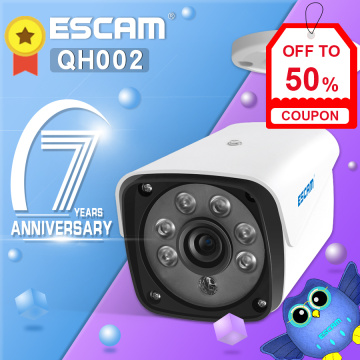 NEWEST ESCAM QH002 HD 2MP IP Camera ONVIF H.265 P2P Outdoor Waterproof IR Bullet With Smart Analysis Function Surveillance