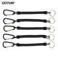 Goture 5pcs 22.5cm Black Fishing Lanyard Ropes Retractable Plastic Spiral Rope Tether Safety Line Fishing Accessories