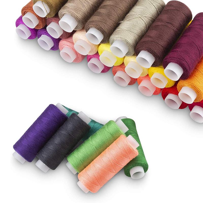 39 Colors 100% Polyester Yarn Sewing Thread Roll Machine Hand Embroidery 200 Yard Each Spool Durable For Home Sewing Kit