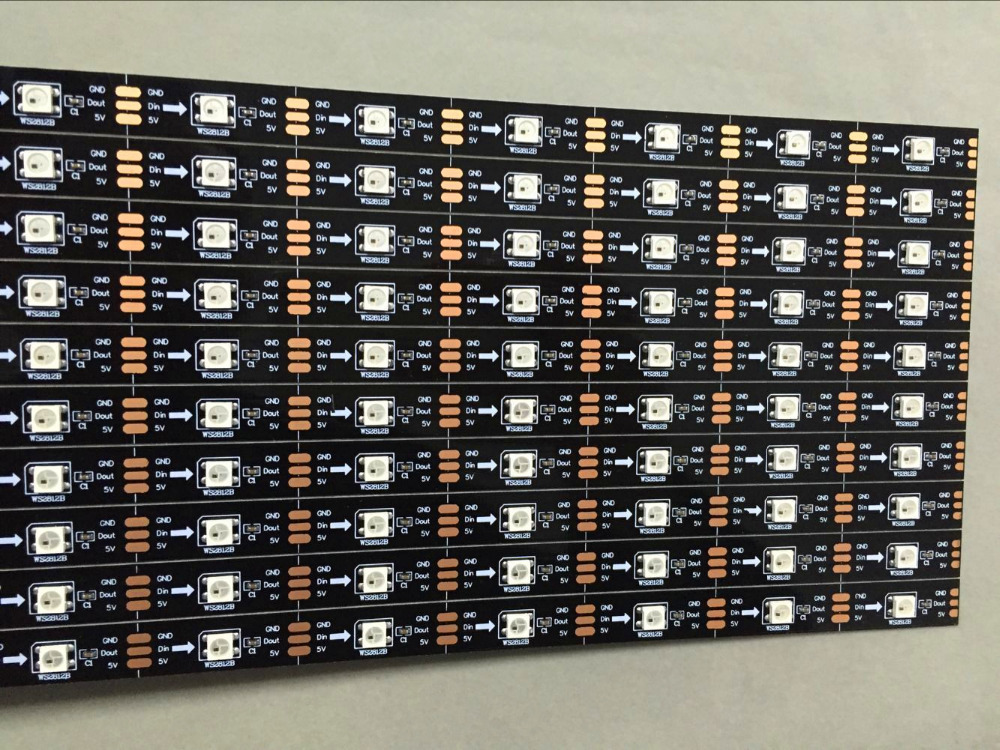 10pcs/lot BLACK PCB 0.5m long WS2812B 16LEDs led RIGID bar light,DC5V input;non-waterproof