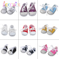 18'' Leisure Doll Canvas Shoes For 43 cm Bebe Reborn Doll Toys Accessories White Roundhead Lace-up Canvas Sneakers 1/3 BDJ