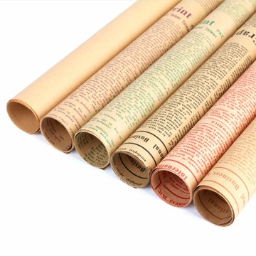 10pcs/bag Gift Wrapping Paper Roll Vintage Newspaper Double Sided Gift Wrapping Flower Shop Bouquet Packaging Paper Material