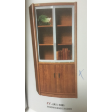 Bookcase with Push-pulling Glass Doors