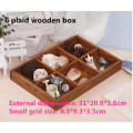 6 plaid wooden box