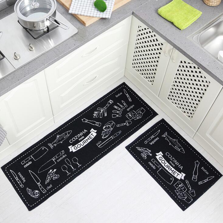 1 Set Kitchen Mat Non-Slip Soft Bathroom Rug Wear-resistant Doormat Runner Carpet Floor Mat Set Dropshipping