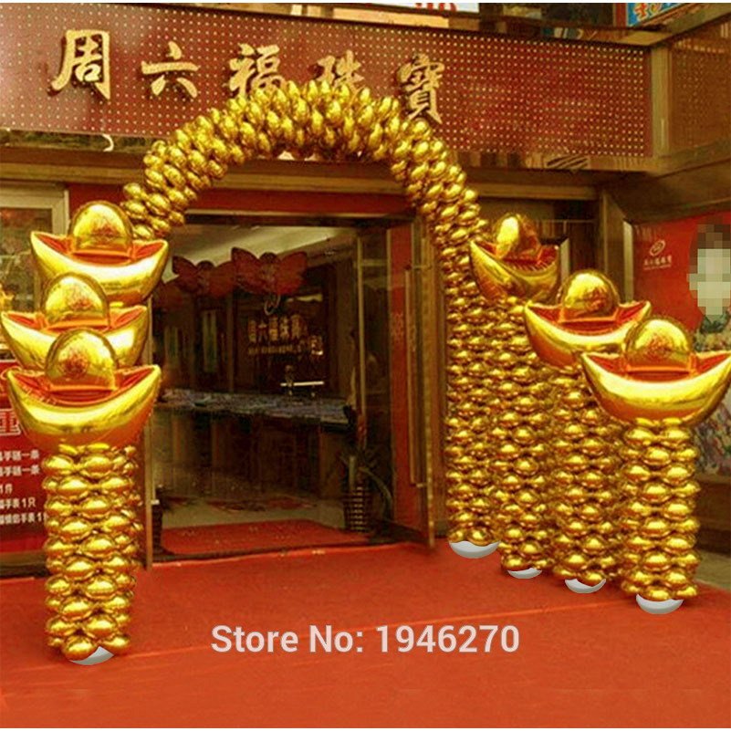 Gold ingot foil balloons House Moving celebration 90cm Traditional store Carnival supplies balloon decorations 100pcs/lot