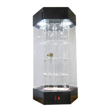 Clear acrylic led lighting rotating display stand cabinet