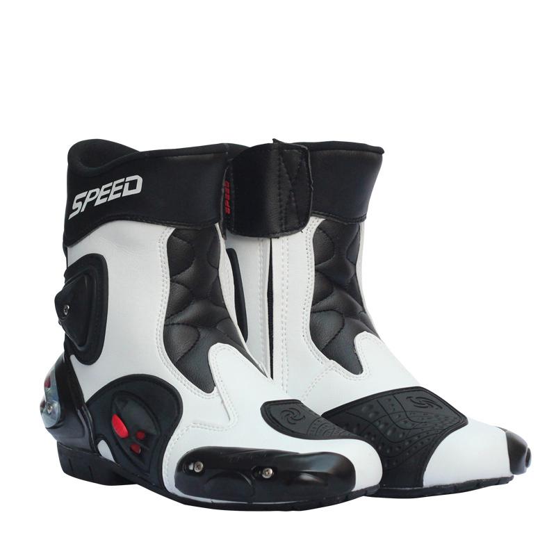 Motorcycle Racing Boots Leather Waterproof Riding Shoes Microfiber Motorbike Motocross Off-Road Protective Gears Moto Boots