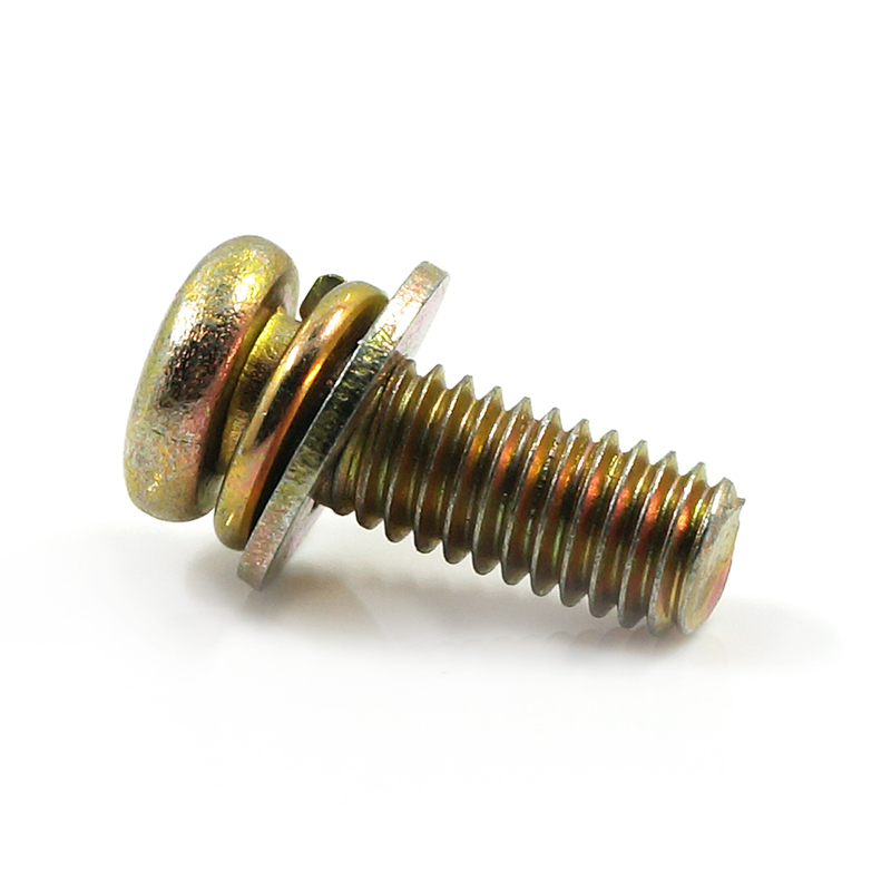 LUCHANG Metric Thread M3,M4 Color Zinc Phillips Round Pan Head Three Combination Screw with washer Bolts