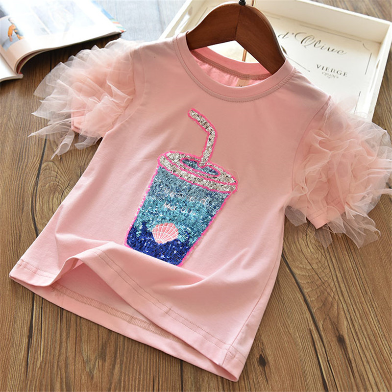 2020 3 5 6 7 8 Years Unicorn Girls T-Shirt Boys Short Sleeve Tee Tops Kids Cartoon Printing Clothes Children Birthday Party Wear