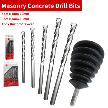 5pcs/8pcs Drill Bit Tool Set Nickel Plating Round Shank Impact For Wall Cement Alloy Concrete Marble 3mm-10mm/4mm-10mm