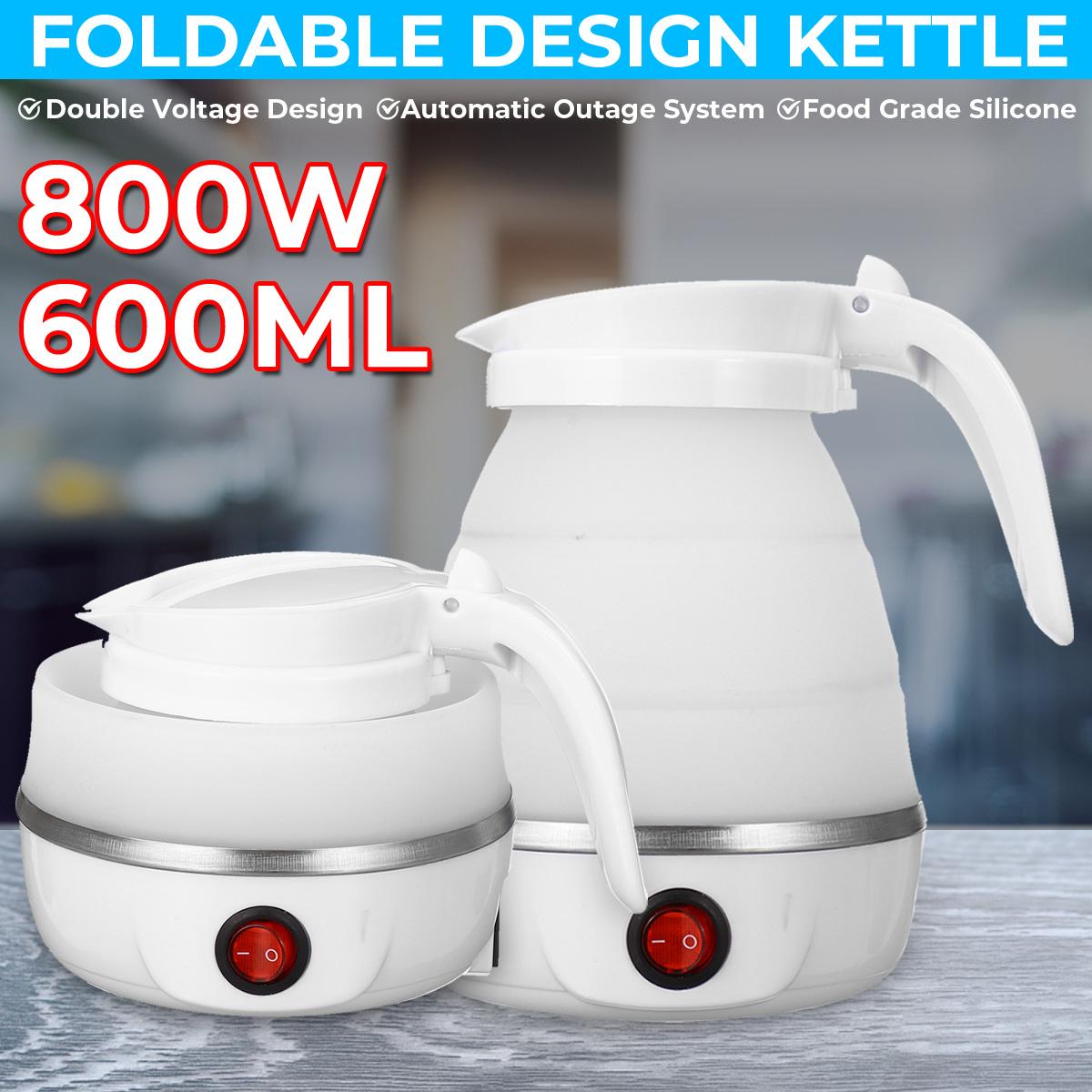 800W 600ml Mini Foldable Electric Kettles Silicone Travel Electric Kettle 220V Portable Water Boiler Collapsible Camping Kettle