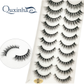 QUXINHAO 10 Pair Makeup Mink Eyelashes 100% Cruelty free Handmade 3D Mink Lashes Full Strip Lashes Soft False Eyelashes