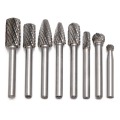 11/11 low price Carbide Rotary Burr Set 1/4 inch Shank Double Cut Die Grinder Drill Bits 8Pcs