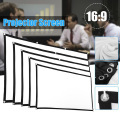 16: 9 Portable Projector Screen Curtain Wall Mounted Projection Screen Home Theater Outdoor Office HD Projector Screen Canvas