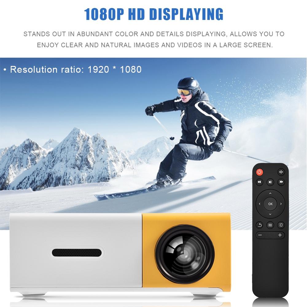 LED Video Projector mini projectors Support 1080P Mini Portable sound system for PC Laptop iPhone Andriod phone home theater