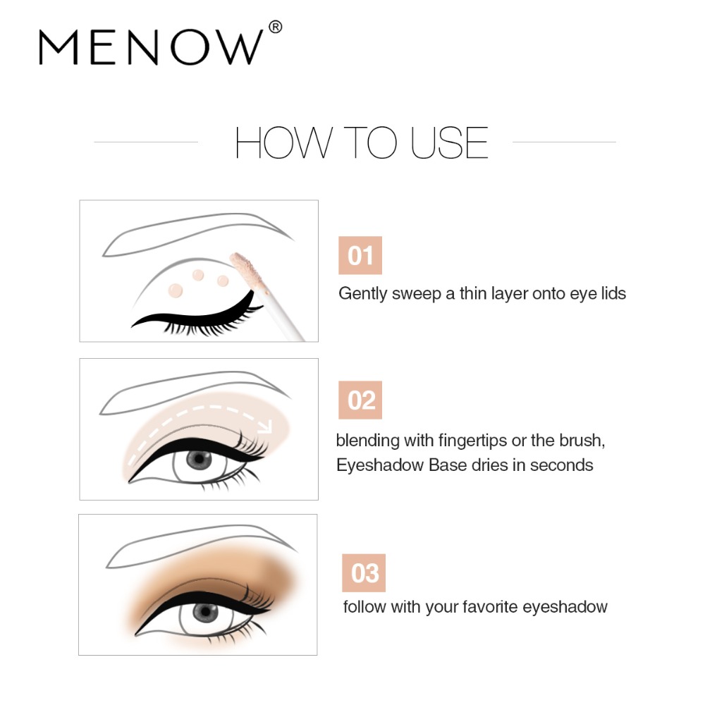 MENOW 1Pc Eyeshadow Primer Eyes Make up Base Waterproof Eye shadow Base Cream Cosmetics Primer maquiagem 2018 New Makeup Primer